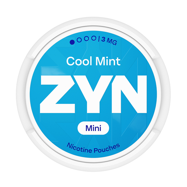 ZYN Cool Mint Mini nicotine pouch can, showing the lid and catch compartment hardware reviewed in this guide