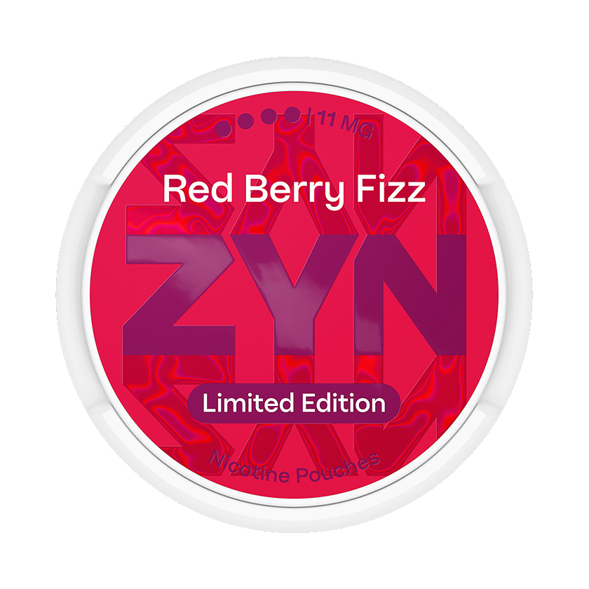 Can of ZYN Red Berry Fizz nicotine pouches