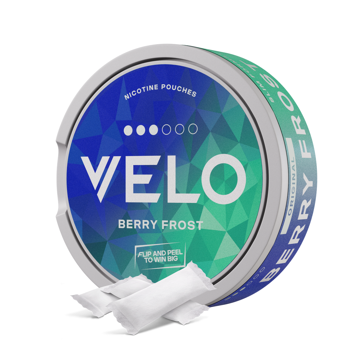 Can of VELO Berry Forest nicotine pouches
