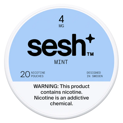 Can of Sesh+ Mint 4mg nicotine pouches