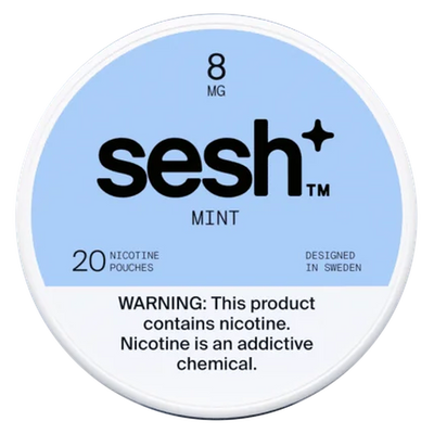Can of Sesh+ Mint 8mg nicotine pouches