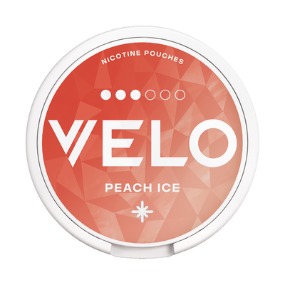 Can of VELO Peach Ice 10mg nicotine pouches