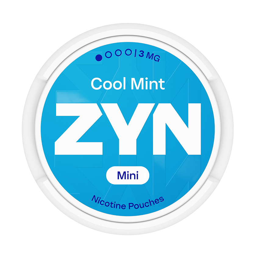 ZYN Cool Mint Mini nicotine pouch can, showing the lid and catch compartment hardware reviewed in this guide
