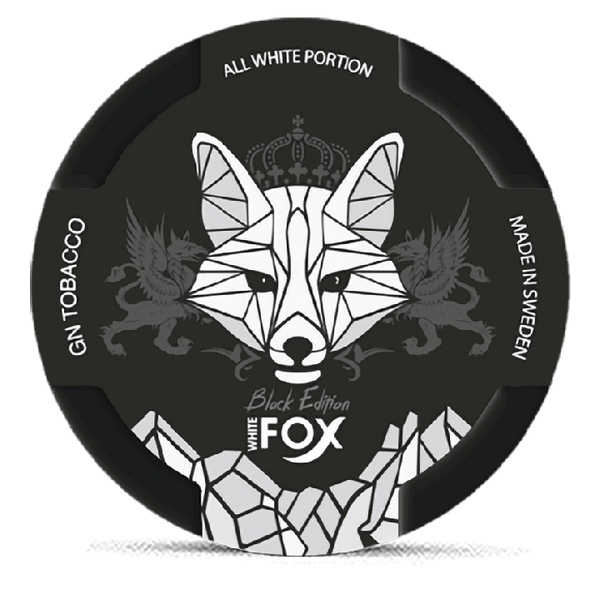 Can of White Fox Black Edition nicotine pouches