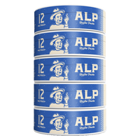Five cans of ALP Chilled Mint 12mg nicotine pouches, stacked