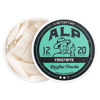 Open can of ALP Frostbite 12mg nicotine pouches