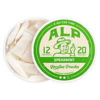 Open can of ALP Spearmint 12mg nicotine pouches