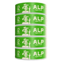 Five cans of ALP Spearmint 12mg nicotine pouches, stacked