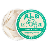 Open can of ALP Tropical Fruit 12mg nicotine pouches