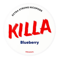 Lid of a Killa Blueberry can, top view