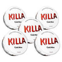 Five cans of Killa Cold Mint nicotine pouches