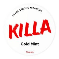 Lid of a Killa Cold Mint can, top view