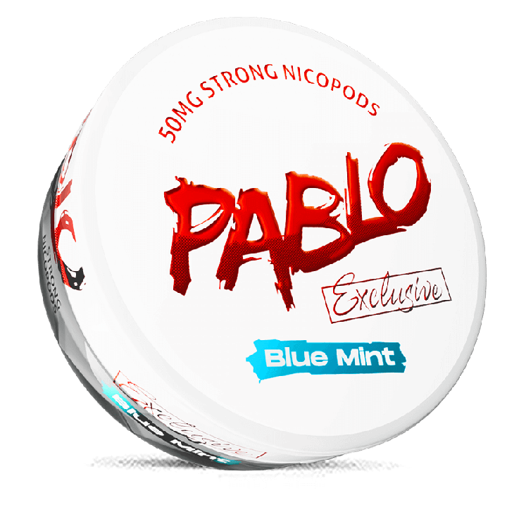 Can of Pablo Exclusive Blue Mint nicotine pouches