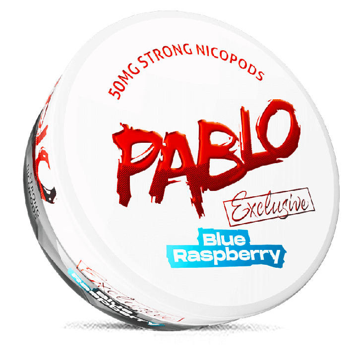 Can of Pablo Exclusive Blue Raspberry nicotine pouches