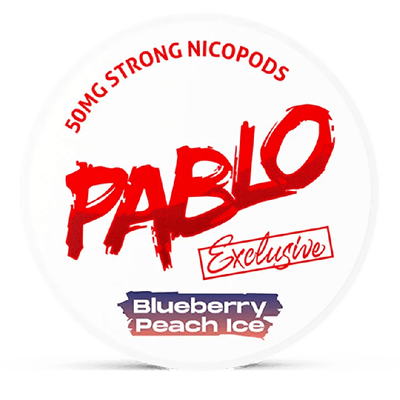 Can of Pablo Exclusive Blueberry Peach Ice nicotine pouches