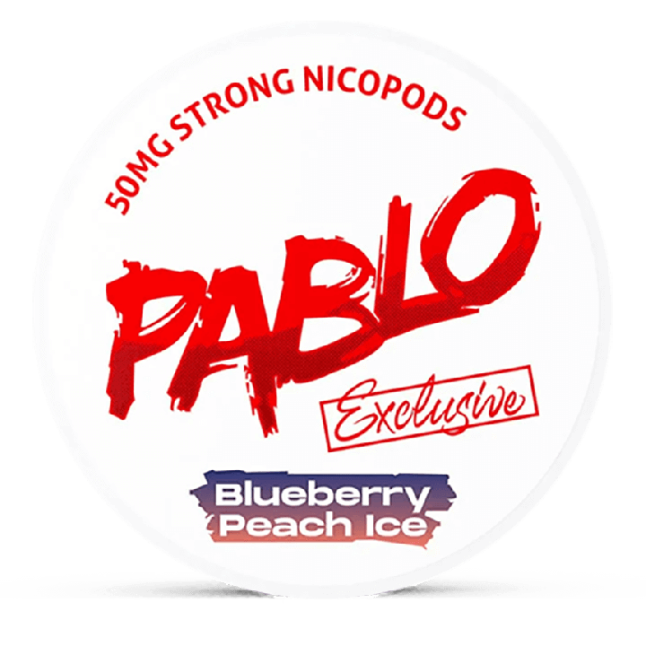 Can of Pablo Exclusive Blueberry Peach Ice nicotine pouches