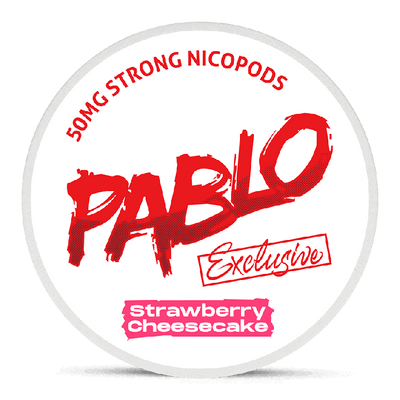 Can of Pablo Exclusive Strawberry Cheesecake nicotine pouches