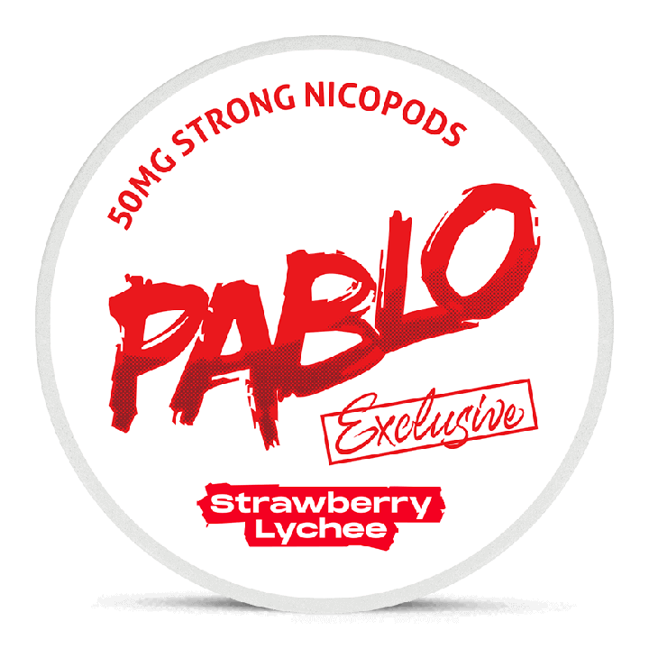 Can of Pablo Exclusive Strawberry Lychee nicotine pouches