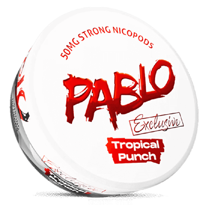 Can of Pablo Exclusive Tropical Punch nicotine pouches