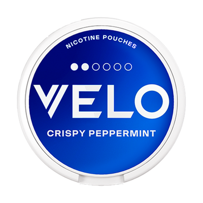 Can of VELO Crispy Peppermint nicotine pouches (UK)