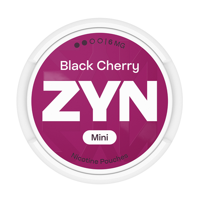 Can of ZYN Black Cherry Mini nicotine pouches (UK)