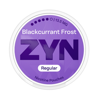 Can of ZYN Blackcurrant Frost 13.5mg nicotine pouches (UK)