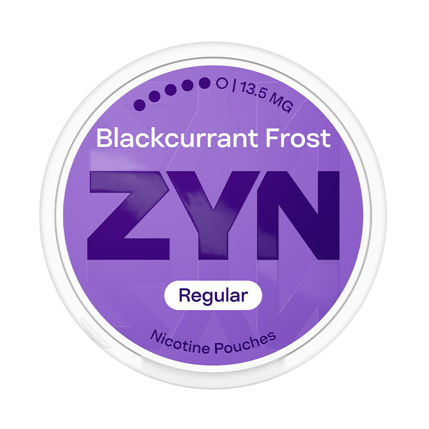 Can of ZYN Blackcurrant Frost 13.5mg nicotine pouches (UK)