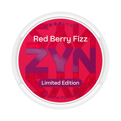 Can of ZYN Red Berry Fizz 11mg nicotine pouches (UK)