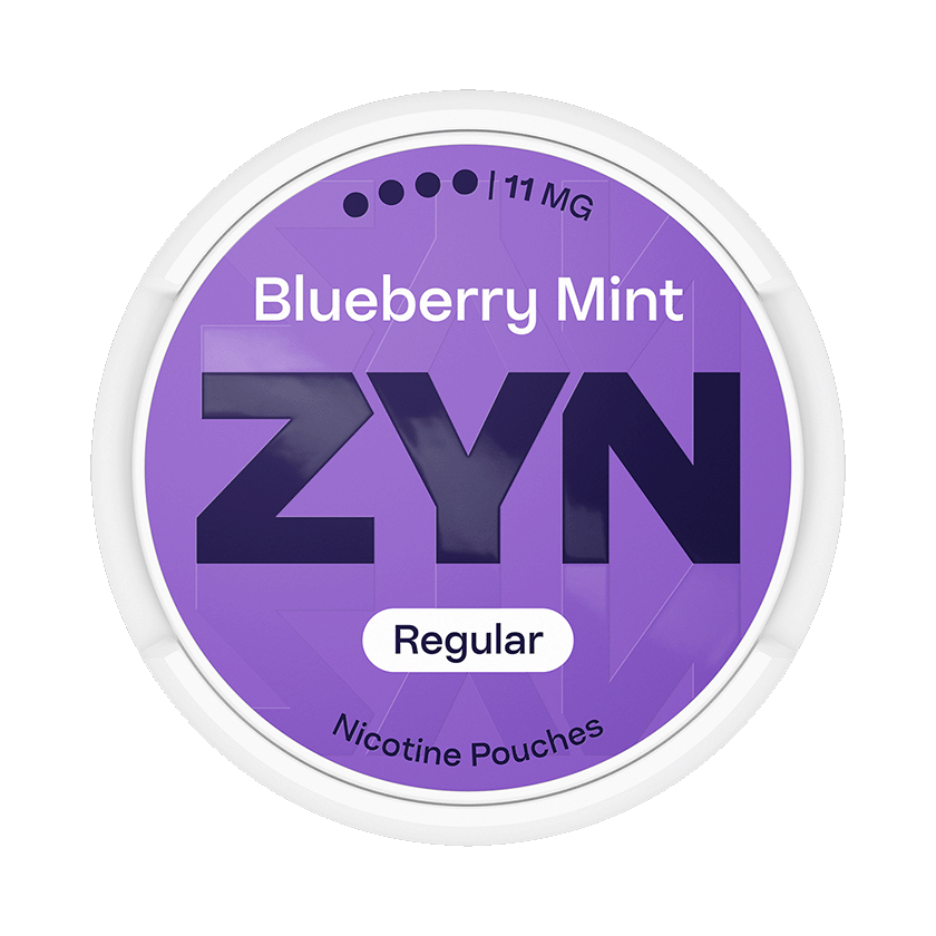 Can of ZYN Blueberry Mint 11mg nicotine pouches (UK)