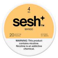 Can of Sesh+ Mango 4mg nicotine pouches