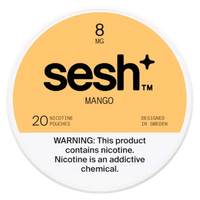 Can of Sesh+ Mango 8mg nicotine pouches