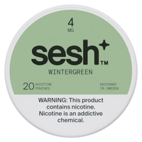 Can of Sesh+ Wintergreen 4mg nicotine pouches