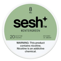 Can of Sesh+ Wintergreen 8mg nicotine pouches