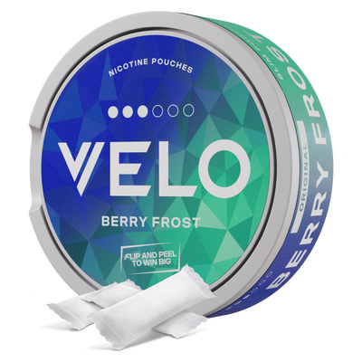 Can of VELO Berry Forest nicotine pouches