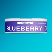 Side of a VELO Blueberry Ice can