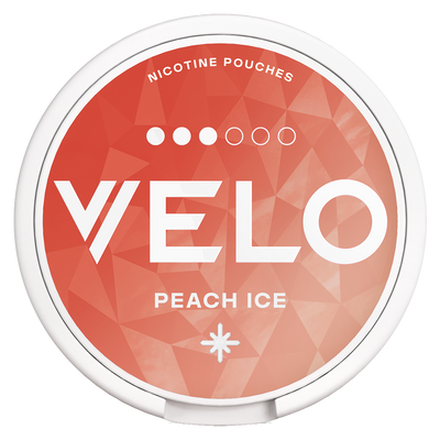 Can of VELO Peach Ice 10mg nicotine pouches