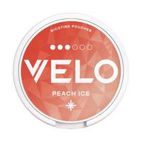 Can of VELO Peach Ice 10mg nicotine pouches