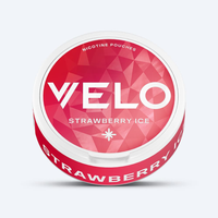 VELO Strawberry Ice can, angled view