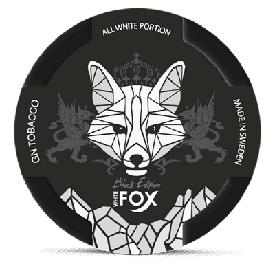 Can of White Fox Black Edition nicotine pouches