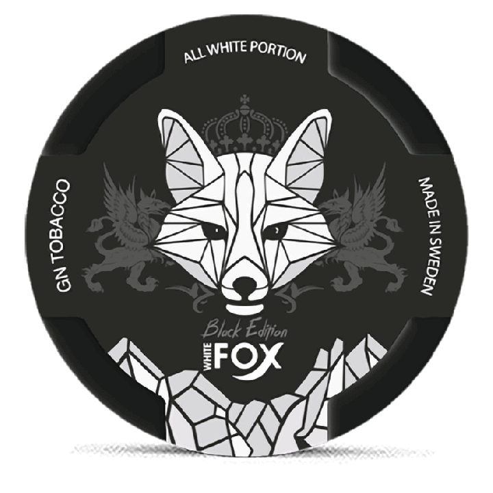 Can of White Fox Black Edition nicotine pouches